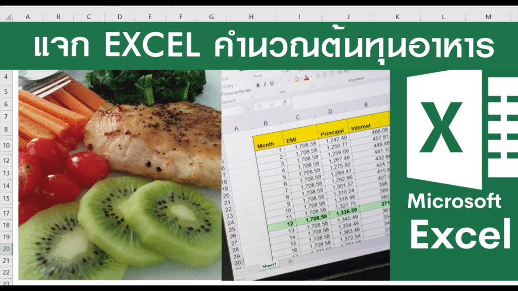 แจก Excel คํานวณต้นทุนอาหาร